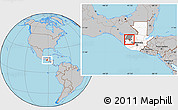 Gray Location Map of S.Sebastian Hueh, highlighted country, highlighted parent region
