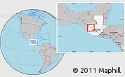 Gray Location Map of S.Sebastian Hueh, highlighted country