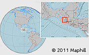 Gray Location Map of S.Sebastian Hueh, hill shading