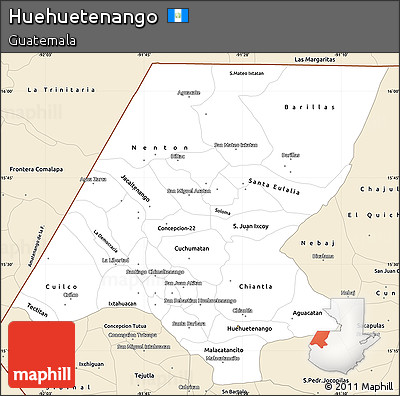 Classic Style Simple Map of Huehuetenango