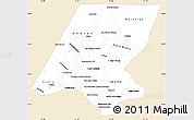 Classic Style Simple Map of Huehuetenango, single color outside