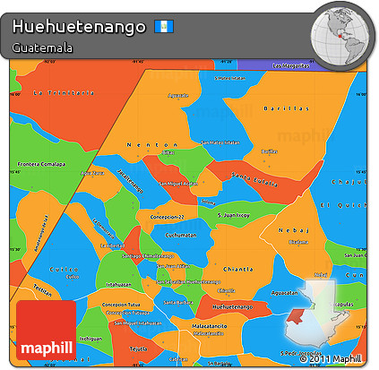 Political Simple Map of Huehuetenango