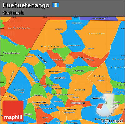 Political Simple Map of Huehuetenango