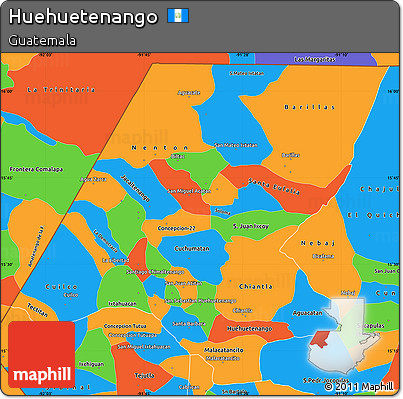 Political Simple Map of Huehuetenango