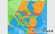 Political Simple Map of Huehuetenango, political shades outside