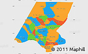 Political Simple Map of Huehuetenango, single color outside
