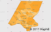 Political Shades Simple Map of Huehuetenango, cropped outside