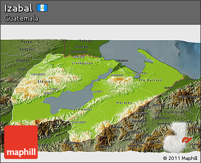 Physical 3D Map of Izabal, darken