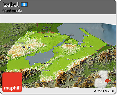 Physical 3D Map of Izabal, darken