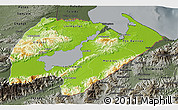 Physical 3D Map of Izabal, darken, semi-desaturated