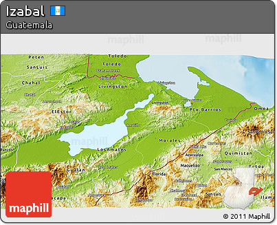 Physical 3D Map of Izabal