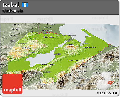 Physical 3D Map of Izabal, semi-desaturated