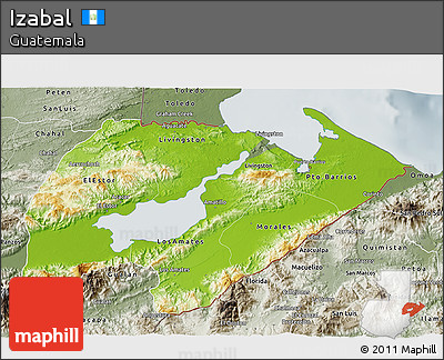 Physical 3D Map of Izabal, semi-desaturated