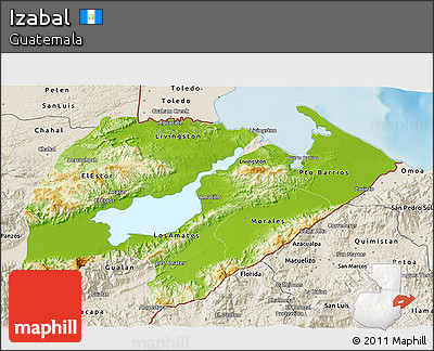 Physical 3D Map of Izabal, shaded relief outside