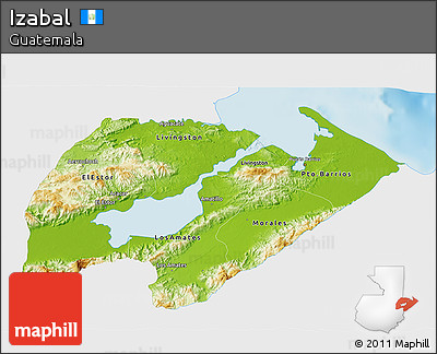 Physical 3D Map of Izabal, single color outside