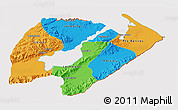 Political 3D Map of Izabal, cropped outside