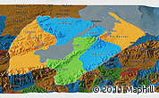 Political 3D Map of Izabal, darken