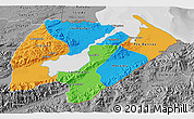 Political 3D Map of Izabal, desaturated