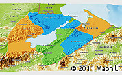 Political 3D Map of Izabal, physical outside