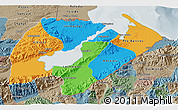 Political 3D Map of Izabal, semi-desaturated