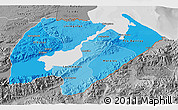 Political Shades 3D Map of Izabal, desaturated