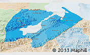 Political Shades 3D Map of Izabal, lighten