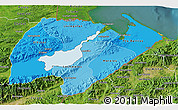 Political Shades 3D Map of Izabal, satellite outside