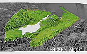 Satellite 3D Map of Izabal, desaturated