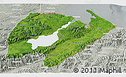 Satellite 3D Map of Izabal, lighten, semi-desaturated