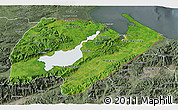 Satellite 3D Map of Izabal, semi-desaturated