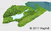 Satellite 3D Map of Izabal, single color outside