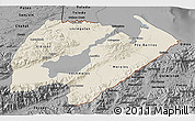 Shaded Relief 3D Map of Izabal, darken, desaturated