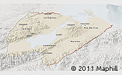 Shaded Relief 3D Map of Izabal, lighten, semi-desaturated