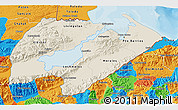 Shaded Relief 3D Map of Izabal, political outside