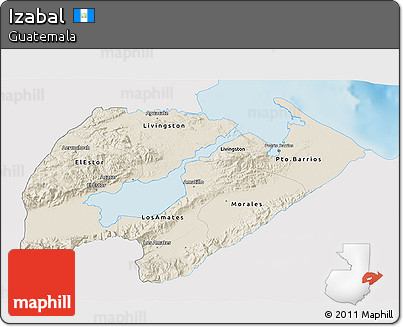 Shaded Relief 3D Map of Izabal, single color outside