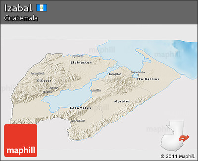 Shaded Relief 3D Map of Izabal, single color outside