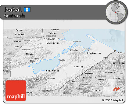 Silver Style 3D Map of Izabal
