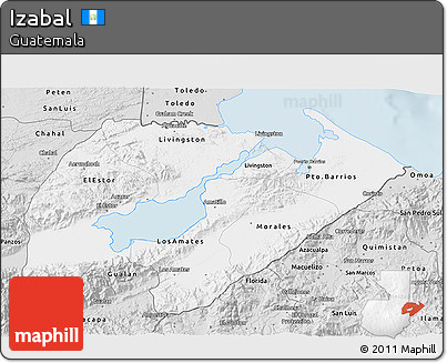 Silver Style 3D Map of Izabal