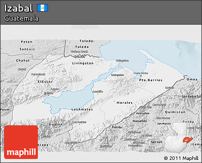 Silver Style 3D Map of Izabal