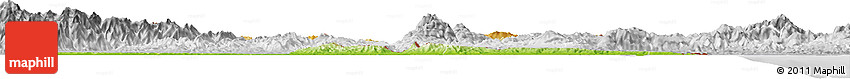Physical Horizon Map of Izabal, lighten, desaturated