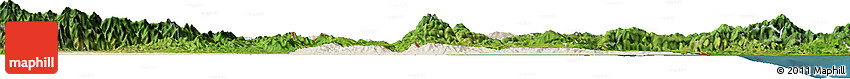 Shaded Relief Horizon Map of Izabal, satellite outside