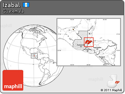 Blank Location Map of Izabal, highlighted country