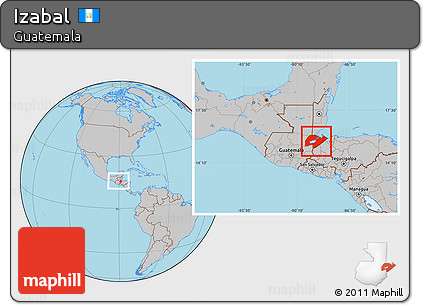 Gray Location Map of Izabal, within the entire country