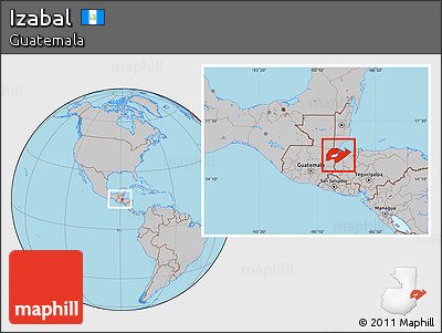 Gray Location Map of Izabal, within the entire country