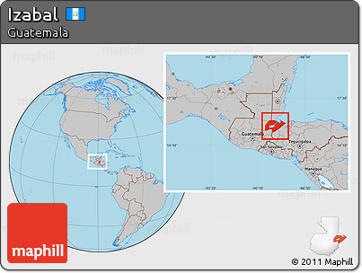 Gray Location Map of Izabal, within the entire country