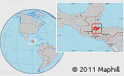 Gray Location Map of Izabal, within the entire country