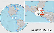 Gray Location Map of Izabal, highlighted country, within the entire country