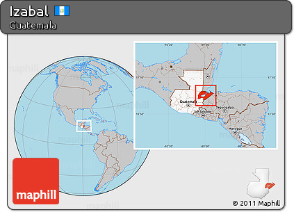 Gray Location Map of Izabal, highlighted country