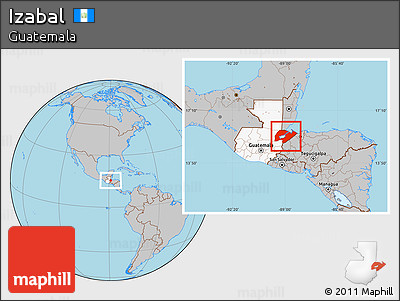Gray Location Map of Izabal, highlighted country