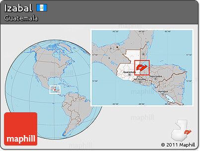 Gray Location Map of Izabal, highlighted country